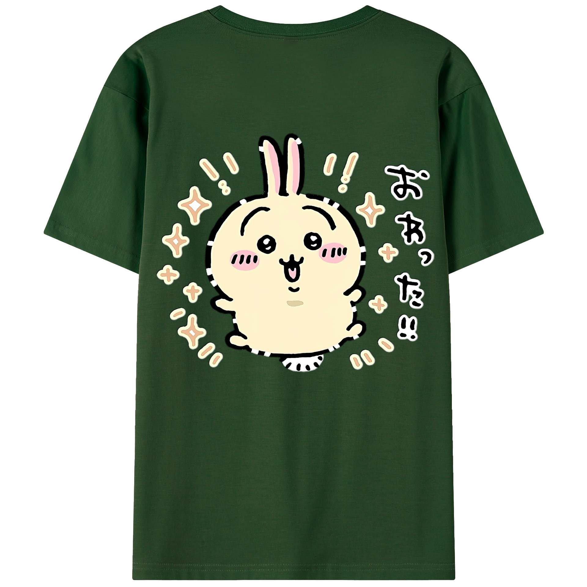 （画像用） ちいかわ うさぎ Chii-kawa usagi 綿100％半袖Tシャツ（背面プリント）